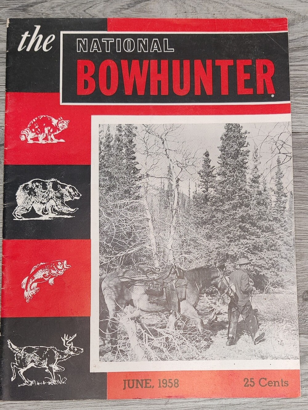 The National Bowhunter Magazine June 1958-Features Article By Fred Bear-Nice